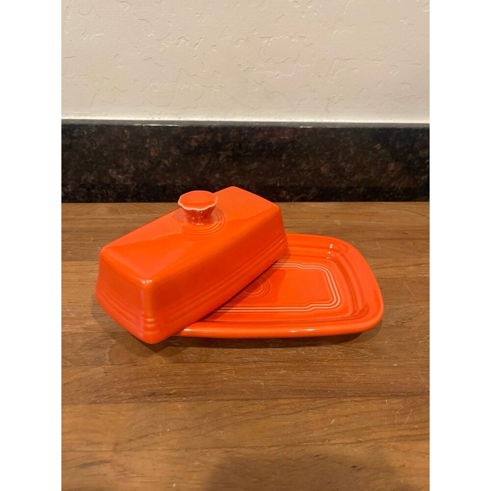 Fiesta USA Butter Dish w Lid Persimmon Orange